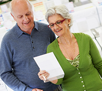 An older couple shopping.